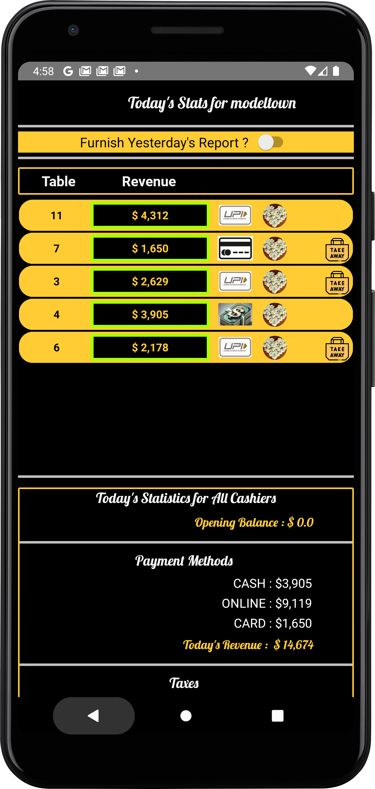 Jiffy Owner Mobile Reports Screenshot